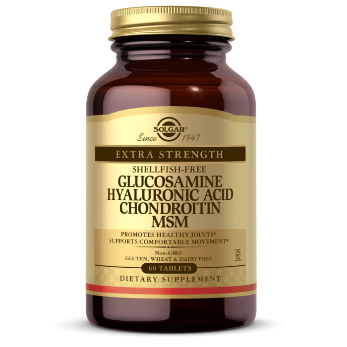 SOLGAR - Glucosamine Hyaluronic Acid Chondroitin MSM, (60 Tablets)