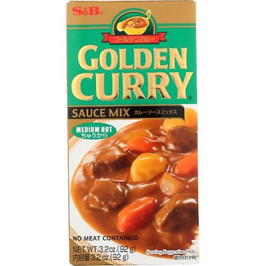 S & B - Sauce Mix Medium Hot Golden Curry. 3.2 Oz | Pack Of 12