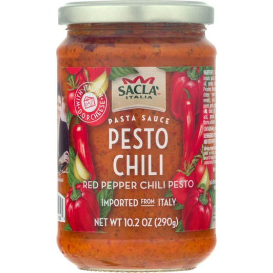 Sacla - Sauce Pesto Chili, 10.23 Oz | Pack of 6