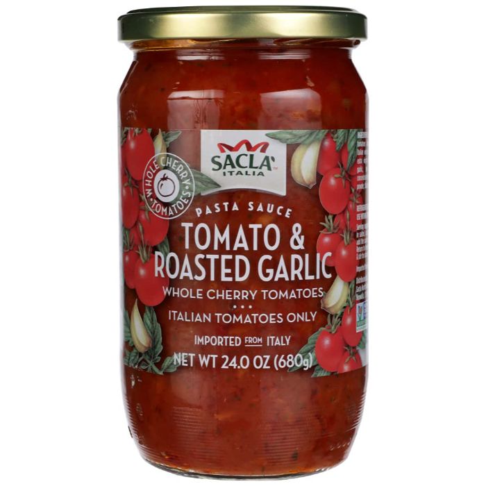 Sacla - Tomatoes Cherry Roasted Garlic, 24 Oz | Pack of 6