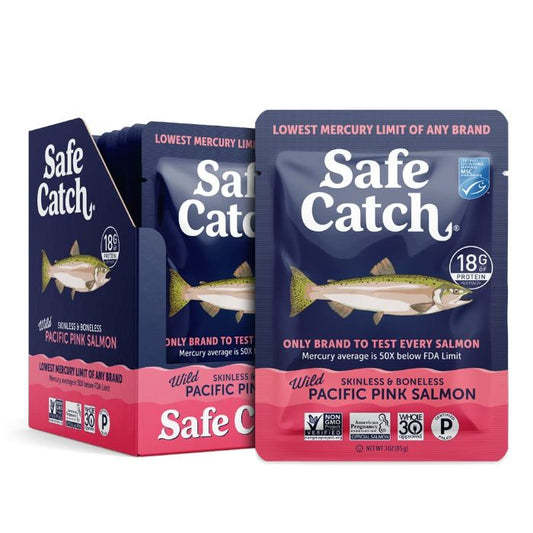 Safe Catch - Salmon Pink Single Serve Pouch, 3 Oz | Pack of 12