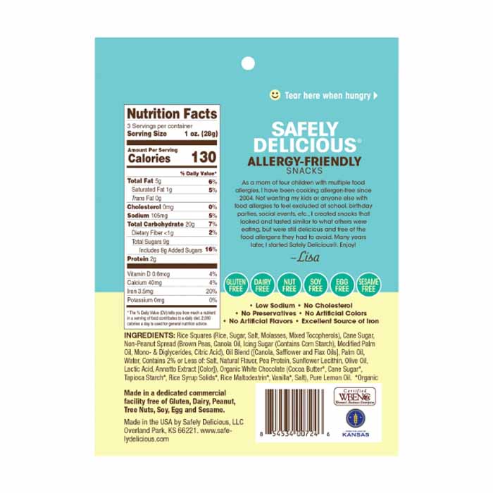 Safely Delicious - Bites ,3oz , Lemony - Back