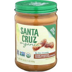 Santa Cruz - Peanut Butter Creamy Dark Roast Organic 16 oz - Pack of 6