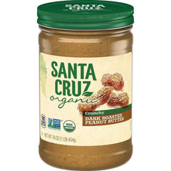 Santa Cruz - Peanut Butter Crunchy Dark Roast Organic 16 oz - Pack of 6