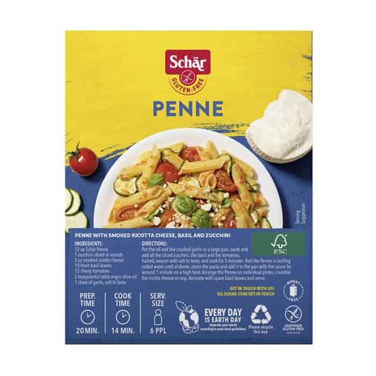 Schar - Pasta Penne Gf, 12oz  Pack of 10 - back