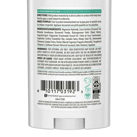 Schmidt's - Deodorant Patchouli + Hops Sensitive, 2.65 Oz - back