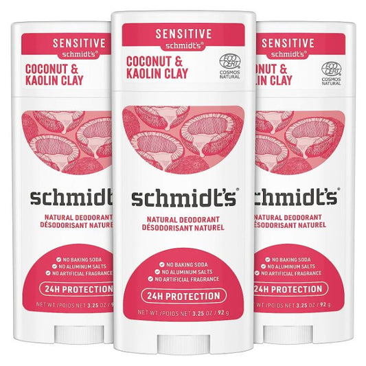 Schmidt's - Deodorant Kaolin Coconut 2.65 Oz - Pack Of 3