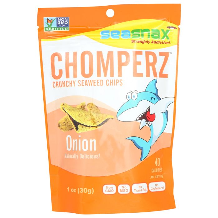 Seasnax - Chomperz Crunchy Seaweed Crisps - Onion, 1oz