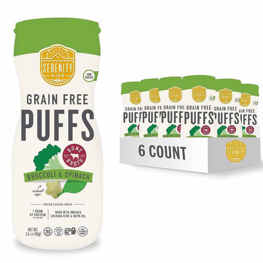 Serenity Kids - Puff Broccoli Spinach GF, 1.5 oz | Pack of 6