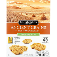 Sesmark - Cracker Ancient Grains Parmesan Herb, 3.5 oz | Pack of 6