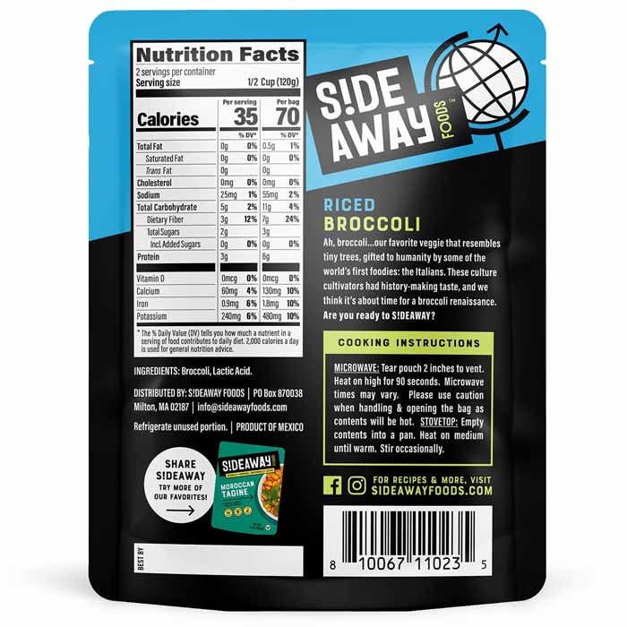 Sideway Foods - Riced Broccoli, 8.5oz - back