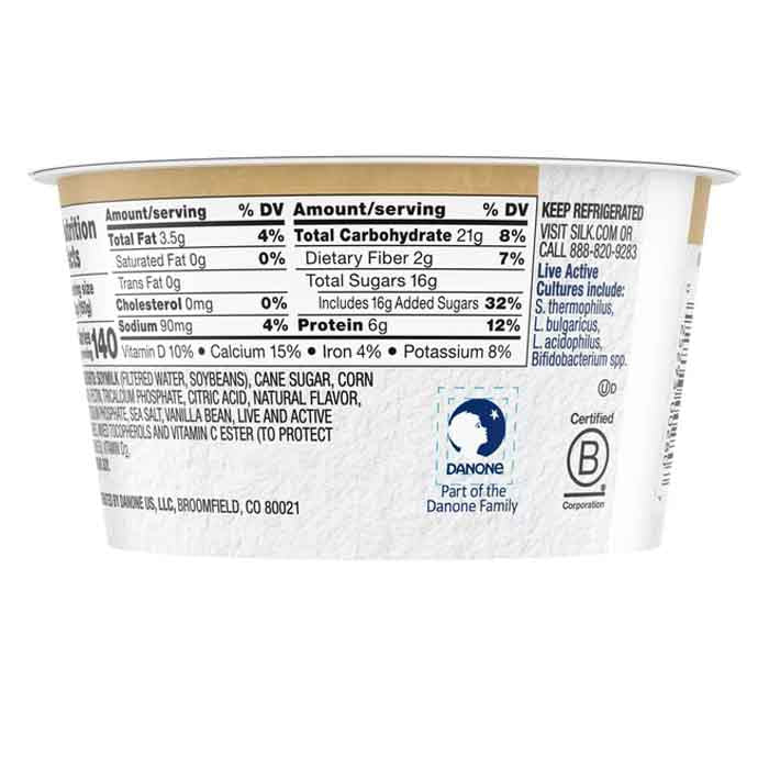 Silk - Yogurt Soy Vanilla, 5.3oz back