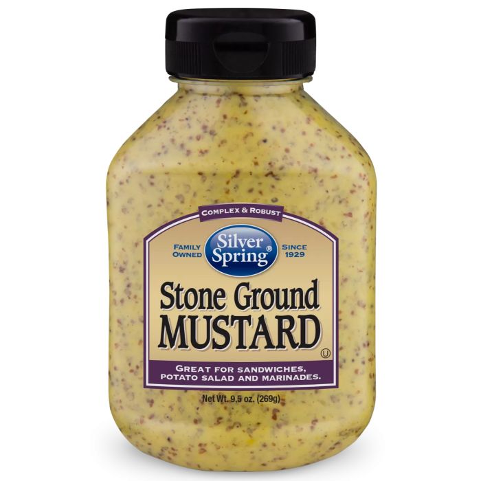 Silver Springs Mustard Stone Ground 9.5 Oz - Pack Of 9