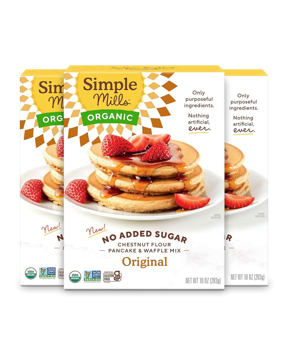 Simple Mills - Organic Chestnut Flour Pancake & Waffle Mix, Original, No Added Sugar, 10 oz | Pack of 6