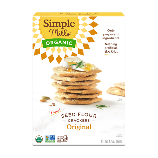 Simple Mills, Organic Seed Flour Crackers, Original, 4.25 Oz
 | Pack of 6 - PlantX US