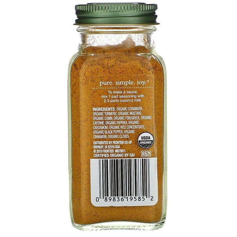 89836195852 - simply organic spicy curry powder back