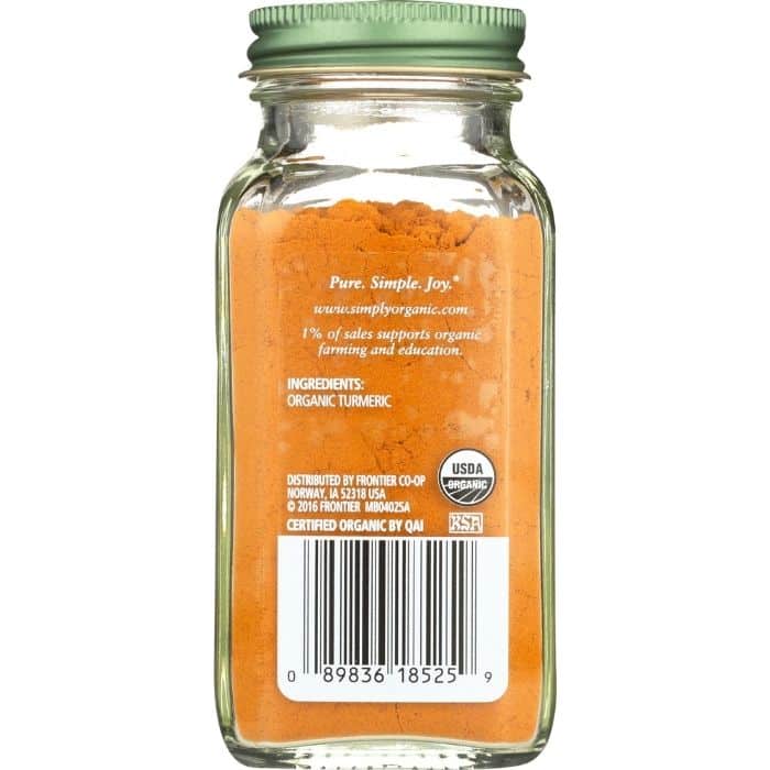 Simply Organic - Turmeric, 2.4oz - back-min