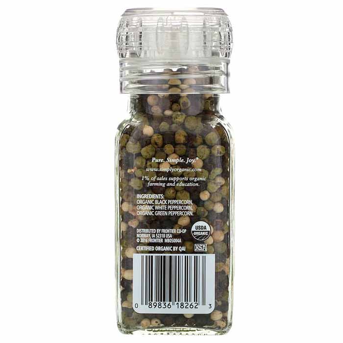 Simply Organic - Get Crackin' Grinder - Peppercorn Mix, 3oz - back