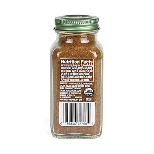 Simply Organic - Organic Chili Powder 2.89oz - back