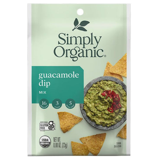 Simply Organic Dip Mix Guacamole 0.8 Oz - Pack Of 12