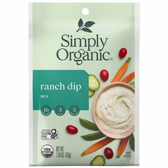 Simply Organic Dip Mix Ranch 1.5 Oz - Pack Of 12