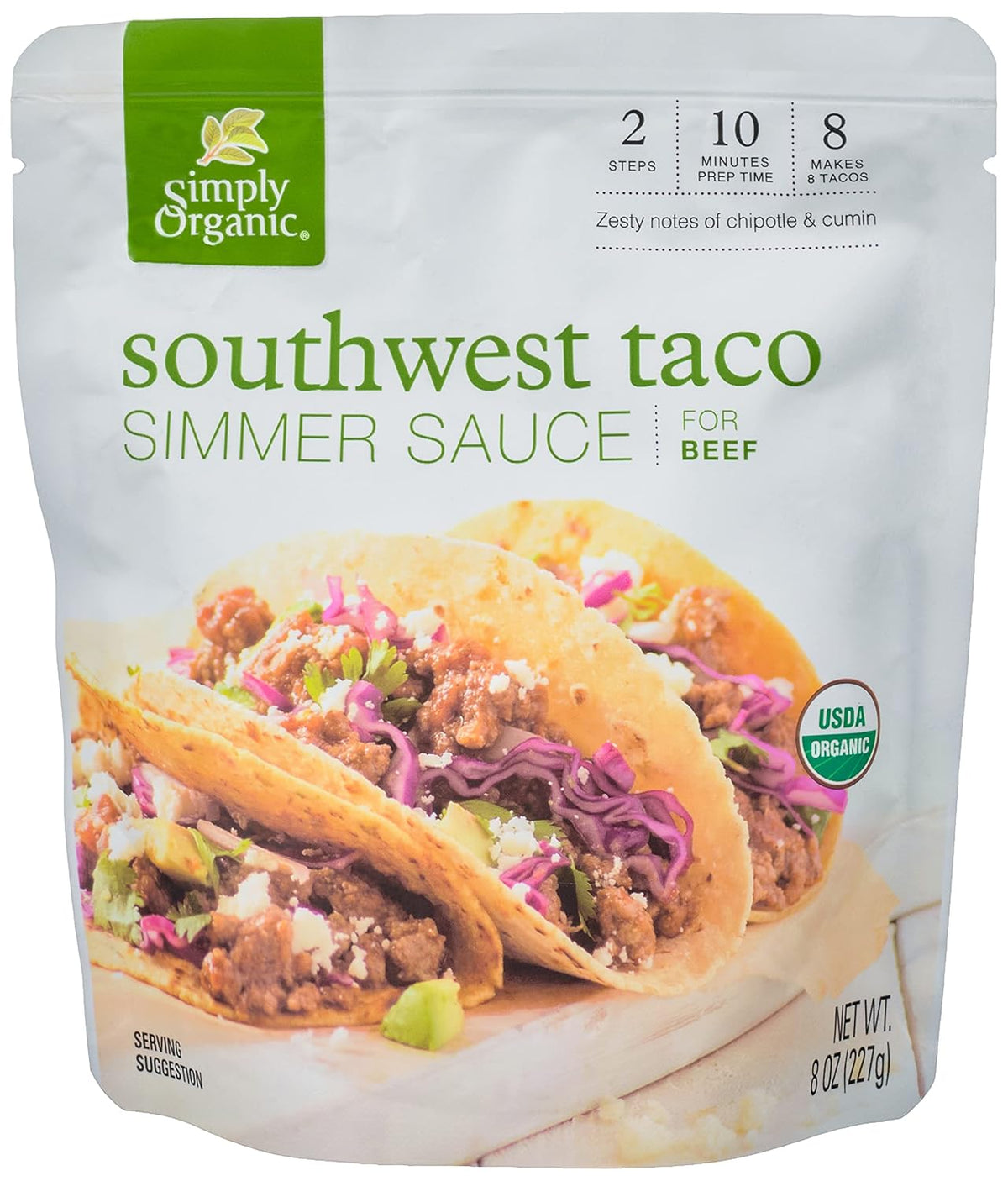 Simply Organic Simmer Sauce - Organic - Southwest Taco - 8 oz
 | Pack of 6