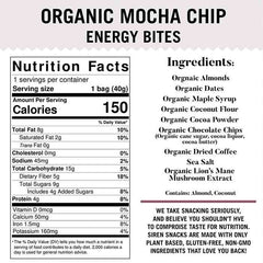 Siren - Mocha Chip Organic Energy Bites, 1.4oz - back