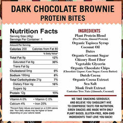 Siren - Dark Chocolate Brownie Protein Bites , 1.7oz - back