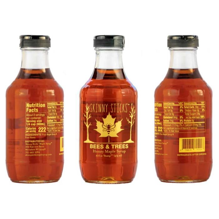 Skinny Stick Syrup Maple Honey Blend 16 Fo - Pack Of 6