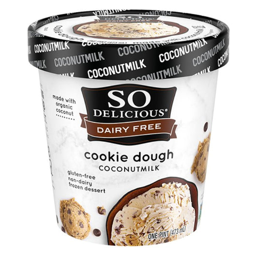 So Delicious - Frozen Dessert Coconutmilk Cookie Dough, 16oz - Pack of 8