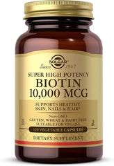 Solgar - Biotin 10000 Mcg,120 Vegetable Capsules