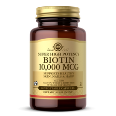 Solgar - Biotin 10000 Mcg, 60 Vegetable Capsules