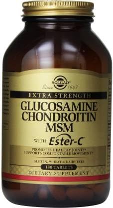 Solgar - Extra Strength Glucosamine Chondroitin MSM with Ester-C,180 Tablets