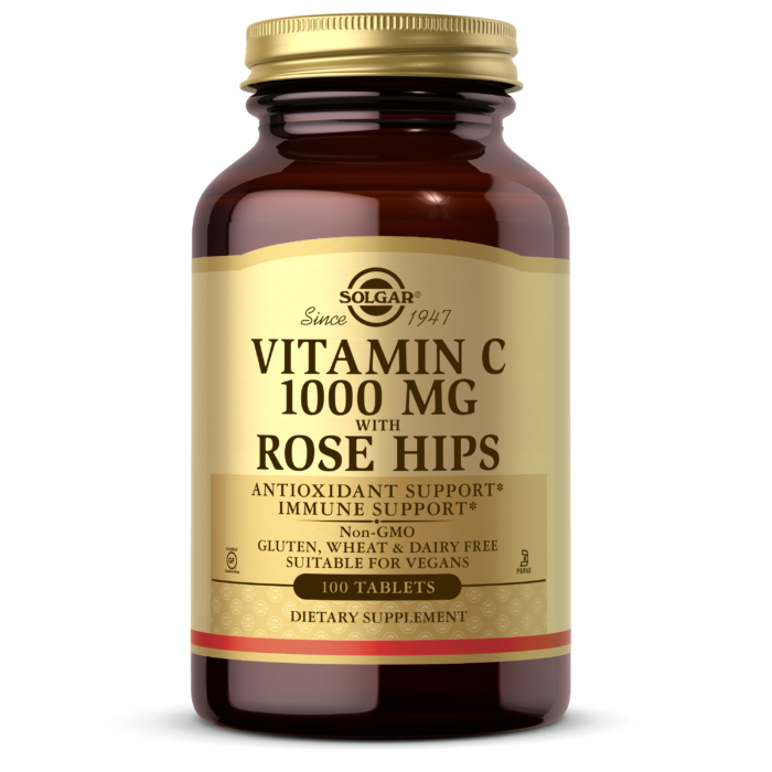 Solgar - Vitamin C with Rose Hips 1000 Mg, 100 Tablets