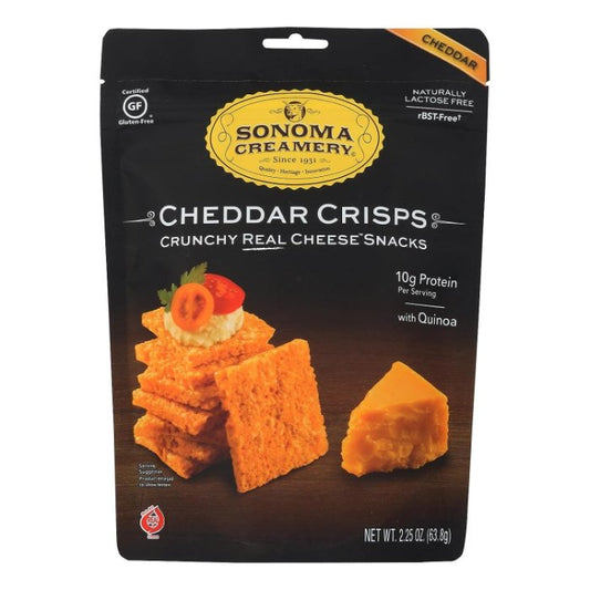 Sonoma Creamery - Cheddar Crisps Crunchy Real Cheese Snacks, 2.25 Oz  Pack of 12