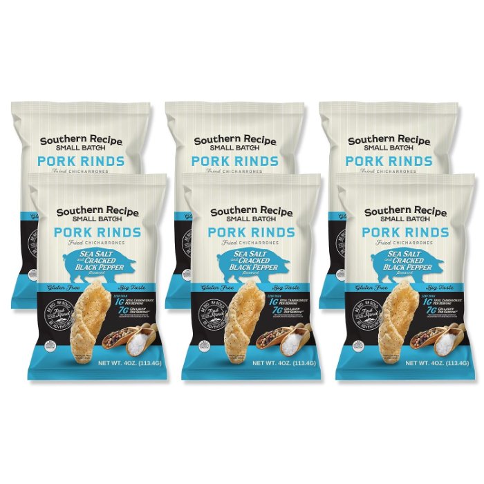 Southern Recipe Small Bat Pork Rind Sslt Crac 4 Oz - Pack Of 6