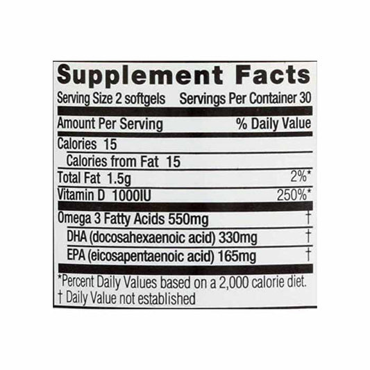 Spectrum - Vegan Ultra Omega-3 EPA & DHA Softgels, 60 Softgels - back