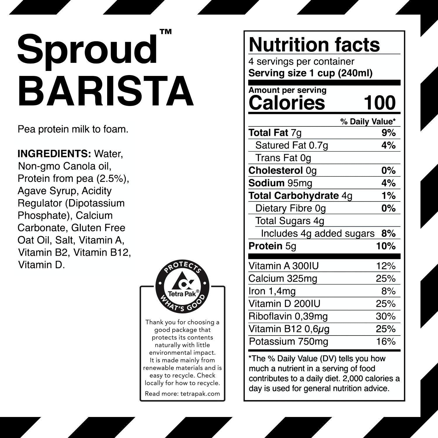 Sproud - Pea Milk - Barista, 33.8 oz