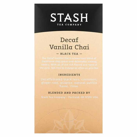 Stash Tea Tea Decaf Chai Vanilla 18 Bg - Pack Of 6