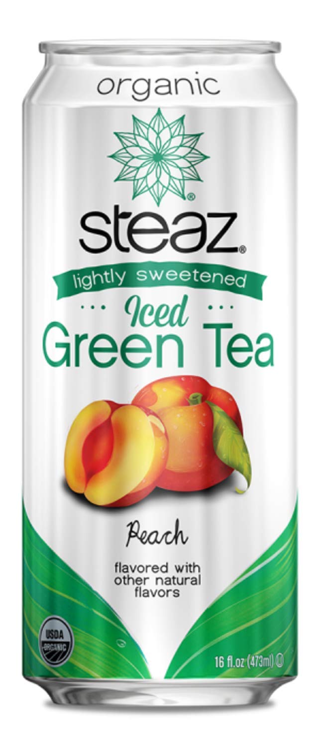 Steaz - Iced Tea Green Peach - 6/16 OZ
 | Pack of 4 - PlantX US