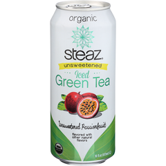 Steaz Organic Unsweetened Iced Green Tea, Passionfruit, 16 oz
 | Pack of 12 - PlantX US