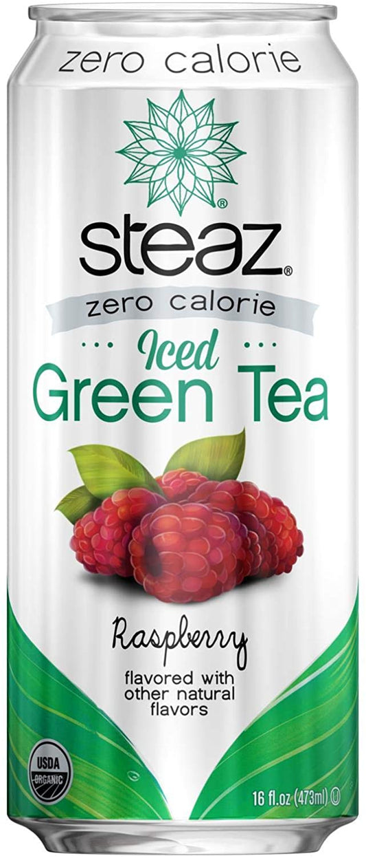 Steaz Zero Calorie Raspberry Iced Green Tea, 6/96 oz
 | Pack of 4 - PlantX US