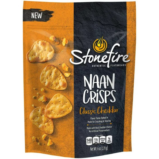 Stonefire Crisps Naan Classic Chdr 6 Oz - Pack Of 12