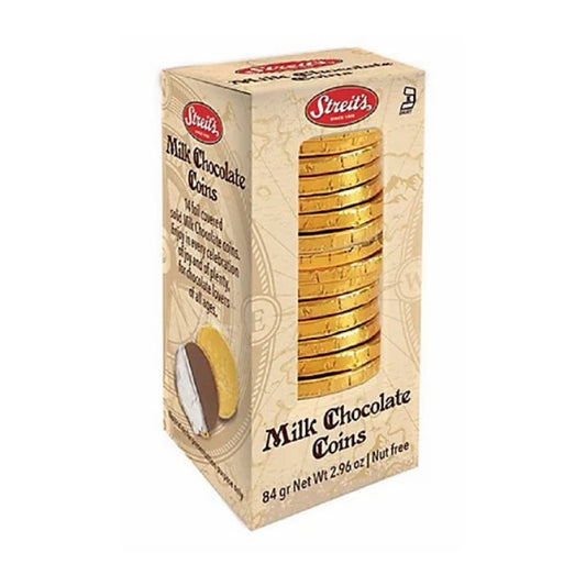 Streits Chocolate Coins Milk 2.96 Oz - Pack Of 12