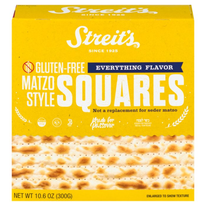 Streits Square Matzo Everything 10.5 Oz - Pack Of 12