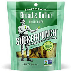 Suckerpunch Pickle Chips Bread Butter 3.4 Oz - Pack Of 12