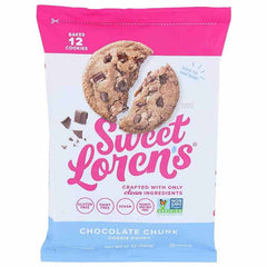 Sweet Lorens - Cookie Dough Chocolate Chunk Less Sugar, 12oz  Pack of 6