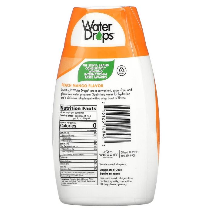 Sweetleaf - Stevia Water Drops®, 48 Servings Peach Mango , 1.62 oz - back