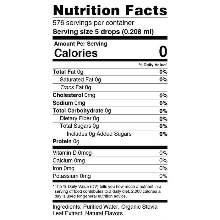 Sweetleaf - Sweet Drops® Liquid Stevia Extract, 288 Servings Stevia Clear® - Double Size (4oz 568 Servings) - back