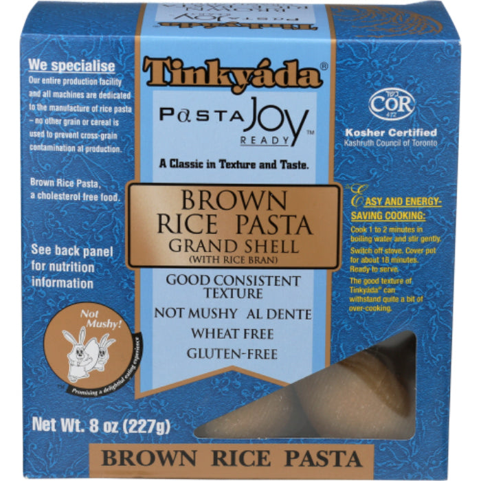 TINKYADA PASTA BRWN RICE SHELL GRAND 8 OZ - Pack of 12